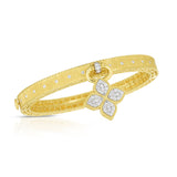 Roberto Coin Venetian Princess Dangling Flower Charm Diamond Bangle-Roberto Coin Venetian Princess Dangling Flower Charm Diamond Bangle