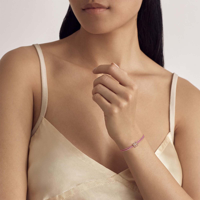 De Beers Lotus by De Beers Cord Bracelet-De Beers Enchanted Lotus Cord Bracelet 18 karat rose gold with diamond.