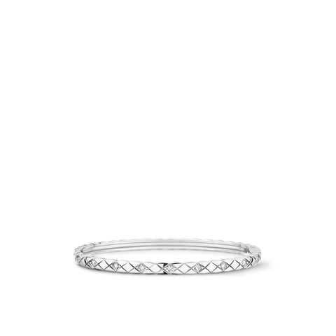 CHANEL Coco Crush Bracelet-Quilted motif, mini version, 18K white gold with diamonds.