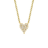 Shy Creation Diamond Heart Necklace 0.05 CT-Shy Creation Diamond Heart Necklace in 14 karat yellow gold with diamonds totaling 0.05 carats.