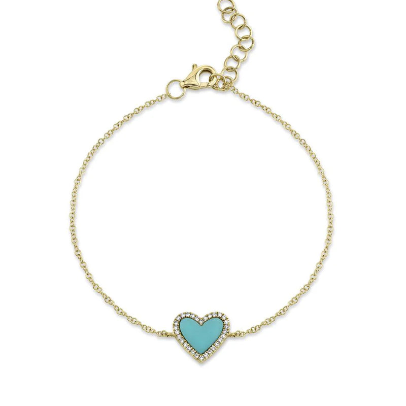 Shy Creation Turquoise Heart Bracelet-Shy Creation Turquoise Heart Bracelet -  SC55019291