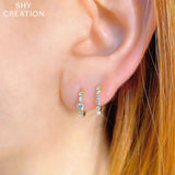 Shy Creation Diamond Huggie Earrings 0.42 CT-Shy Creation Diamond Huggie Earrings - SC55021757