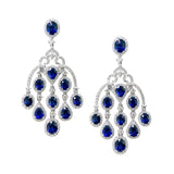 Sapphire and Diamond Chandelier Earrings-Sapphire and Diamond Chandelier Earrings