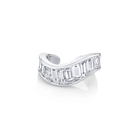 Anita Ko Baguette Wave Ear Cuff-Anita Ko Baguette Wave Ear Cuff - AKBAGWAVE - WG