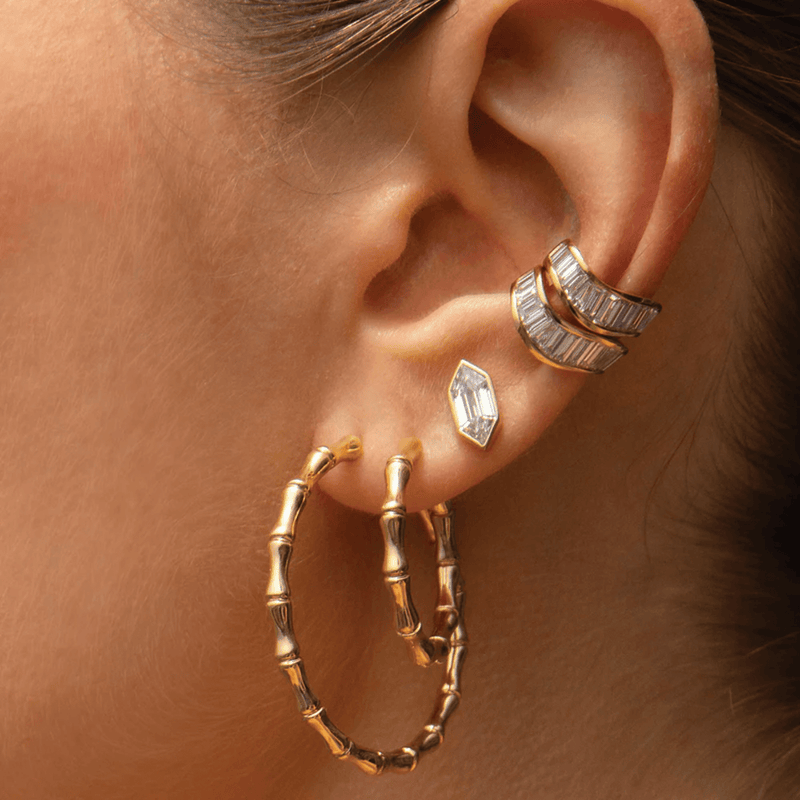 Anita Ko Baguette Wave Ear Cuff-Anita Ko Baguette Wave Ear Cuff - AKBAGWAVE - YG