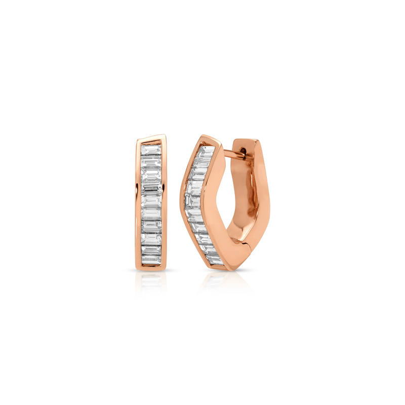 Anita Ko Classic Baguette Diamond Georgie Hoops-Anita Ko Classic Baguette Diamond Georgie Hoops AKEBDGG-RG