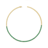 Anita Ko Emerald Cut Bezel Emerald Choker-Anita Ko Emerald Cut Bezel Emerald Choker - AKNEMCK - E - YG