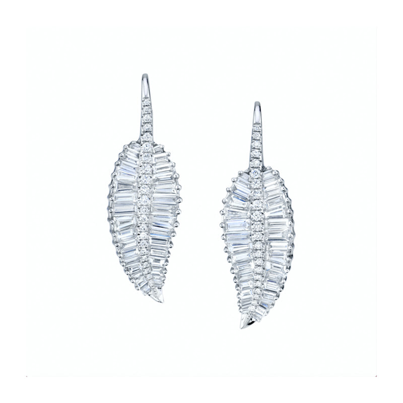 Anita Ko Large Leaf Drop Earrings-Anita Ko Large Palm Leaf Drop Earrings - AKDPLE150 - WG