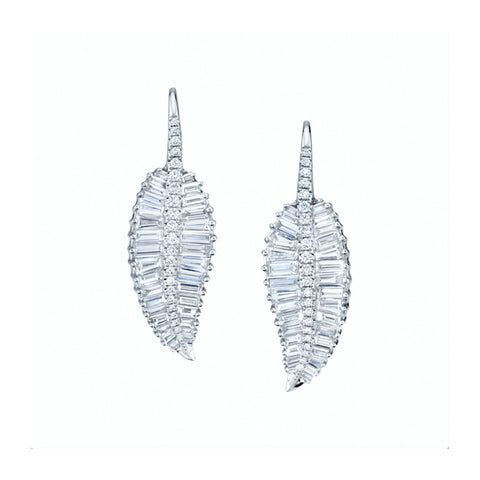 Anita Ko Large Leaf Drop Earrings-Anita Ko Large Palm Leaf Drop Earrings - AKDPLE150 - WG