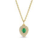 Anita Ko Pear-shaped Diamond Lou Lou Locket with Pear-shaped Emerald-Anita Ko Pear - shaped Diamond Lou Lou Locket with Pear - shaped Emerald - AKNPELOCK - YG