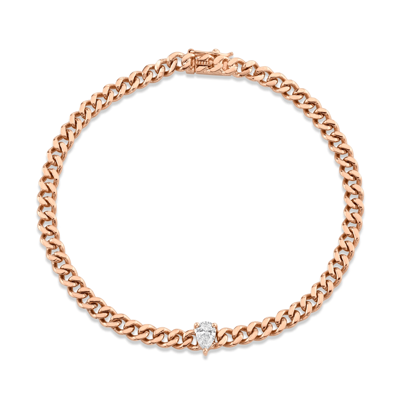 Anita Ko Small Diamond Cuban Link Bracelet-Anita Ko Small Diamond Cuban Link Bracelet - AKBCBPD - 25 - RG