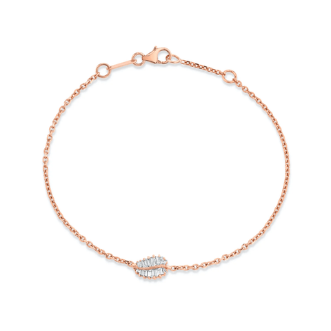 Anita Ko Small Palm Leaf Diamond Chain Bracelet-Anita Ko Small Palm Leaf Diamond Chain Bracelet - AKPLB - 10 - RG