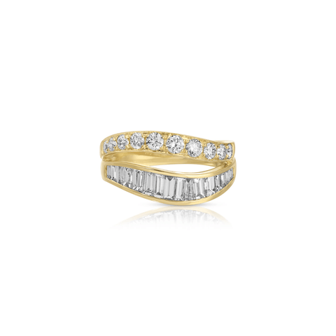 Anita Ko Two Row Wave Diamond Ring-Anita Ko Two Row Wave Diamond Ring AKR2WV-YG