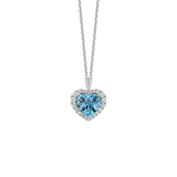 Aquamarine Diamond Necklace-Aquamarine Diamond Necklace ONSPK00349
