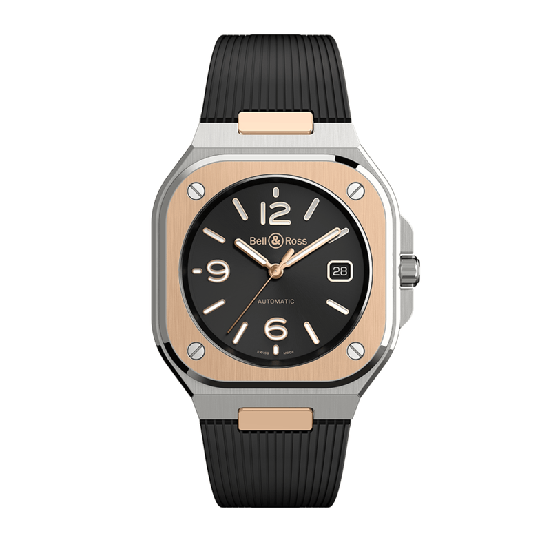 Bell & Ross BR-05 Black Steel & Gold 40mm-Bell & Ross BR - 05 Black Steel & Gold 40mm - BR05A-BL-STPG/SRB