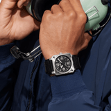 Bell & Ross New BR 03 Black Steel-Bell & Ross New BR 03 Black Steel - BR03A - BL - ST/SRB