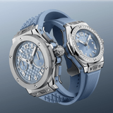 Hublot Big Bang One Click Steel Coal Blue Diamonds 33mm-Big Bang One Click Steel Coal Blue Diamonds - 485.SX.717B.RX.1204