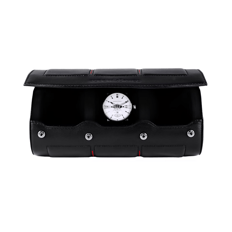 Buben & Zōrweg Nitro Watch Case 3 Black with Red Stitching-Buben & Zōrweg Nitro Watch Case 3 Black with Red Stitching - 120041003