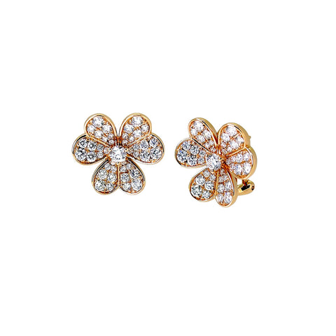 Clover Diamond Stud Earrings-Clover Diamond Stud Earrings - DETIJ01688