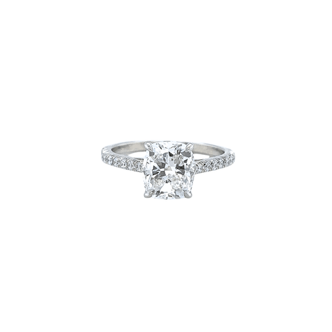 Cushion-cut Diamond Pavé Engagement Ring-Cushion - cut Diamond Pavé Engagement Ring - DRNKA05176