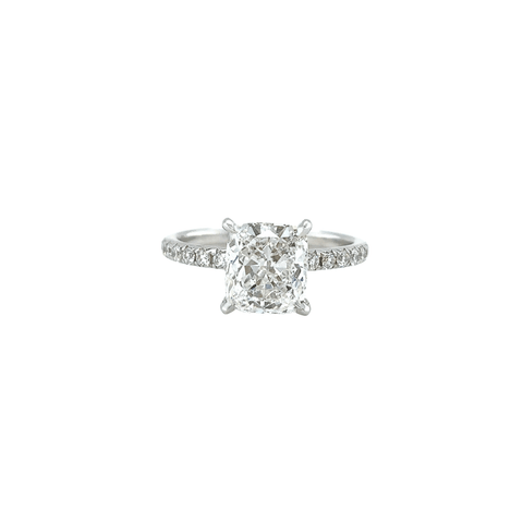 Cushion-cut Diamond Pavé Engagement Ring-Cushion - cut Diamond Pavé Engagement Ring - DRNKA05194
