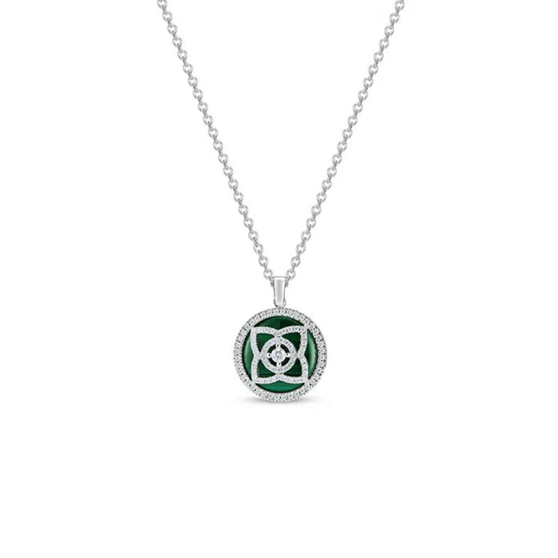 De Beers Lotus by De Beers Malachite Necklace-De Beers Enchanted Lotus Malachite Necklace - J5FK92Z00W45