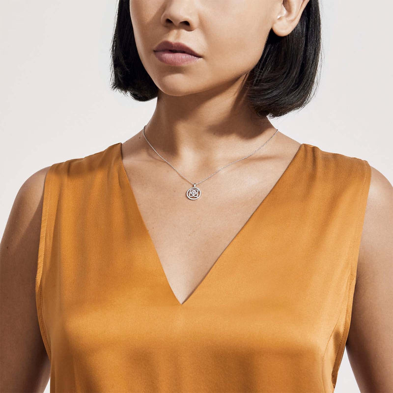 De Beers Lotus by De Beers Medal Necklace-De Beers Enchanted Lotus Medal Pendant - N1021990045