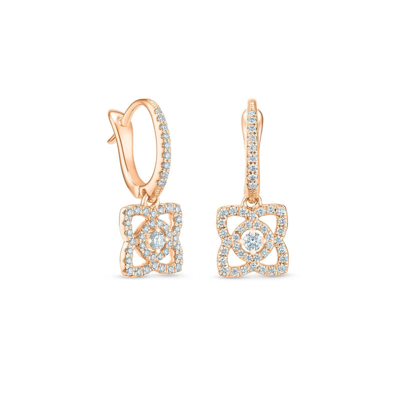 De Beers Lotus by De Beers Sleepers Earrings-De Beers Enchanted Lotus Sleepers Earrings - E102143