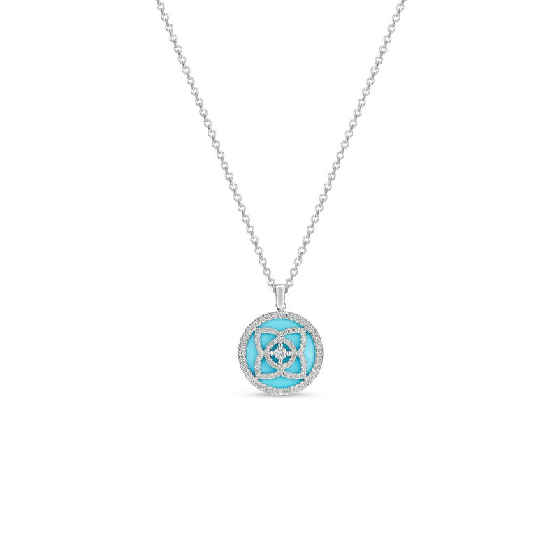 De Beers Lotus by De Beers Turquoise Necklace-De Beers Enchanted Lotus Turquoise Necklace - N1022390045