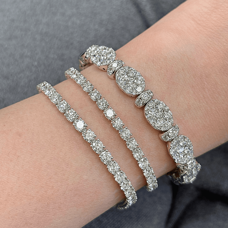 Diamond Line Bracelet-Diamond Bangle - DBDMS01740