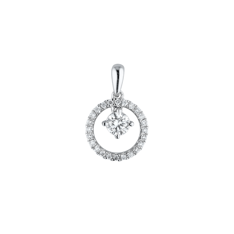 Diamond Circle Pendant and Chain-Diamond Circle Pendant - DPNEL00141
