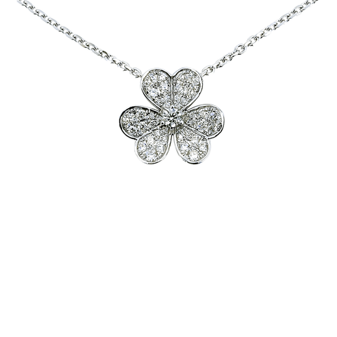 Diamond Clover Necklace-Diamond Clover Necklace - DNTIJ02311