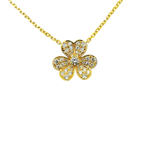 Diamond Clover Necklace-Diamond Clover Necklace - DNTIJ02320