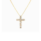Diamond Cross Pendant with Chain-Diamond Cross Pendant - DNNEL00273