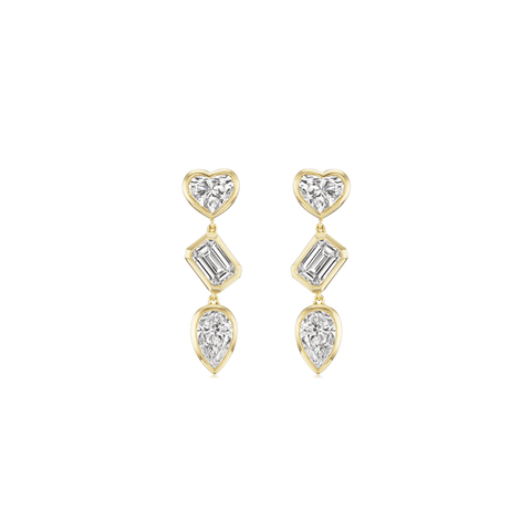 Diamond Dangle Earrings-Diamond Dangle Earrings - DENKA04630