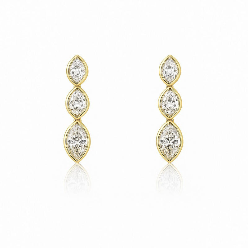 Diamond Drop Earrings-Diamond Drop Earrings - DENKA04701