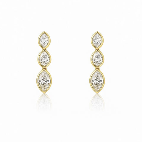 Diamond Drop Earrings-Diamond Drop Earrings - DENKA04701