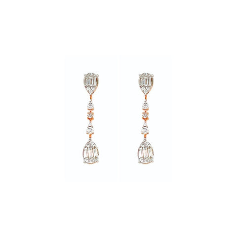 Diamond Drop Earrings-Diamond Drop Earrings - DERDI00729