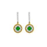Diamond Emerald Drop Earrings-Diamond Emerald Drop Earrings EESPK00125