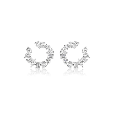 Diamond Hoop Earrings-Diamond Hoop Earrings - 61572