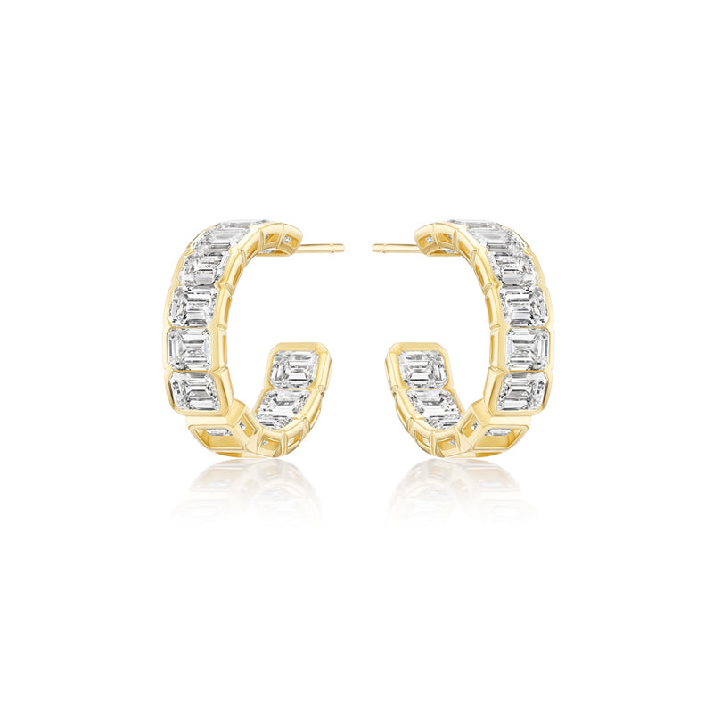 Diamond Hoop Earrings-Diamond Hoop Earrings - DENKA04685