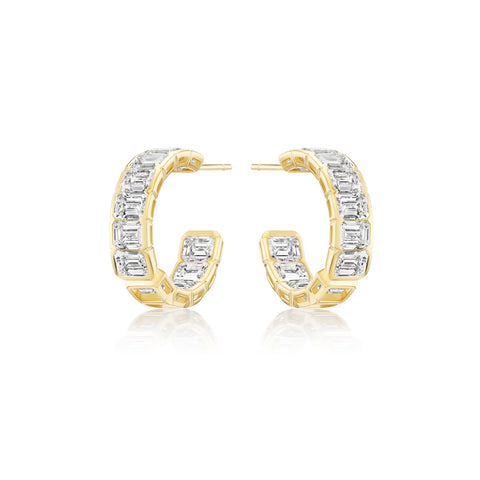 Diamond Hoop Earrings-Diamond Hoop Earrings - DENKA04685