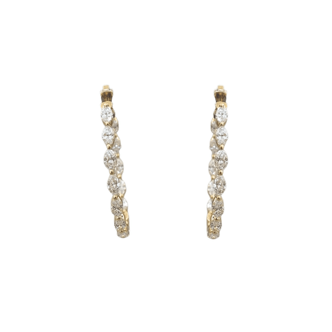 Diamond Hoop Earrings-Diamond Hoop Earrings DEODE05782