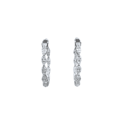 Diamond Hoop Earrings-Diamond Hoop Earrings DEODE05791