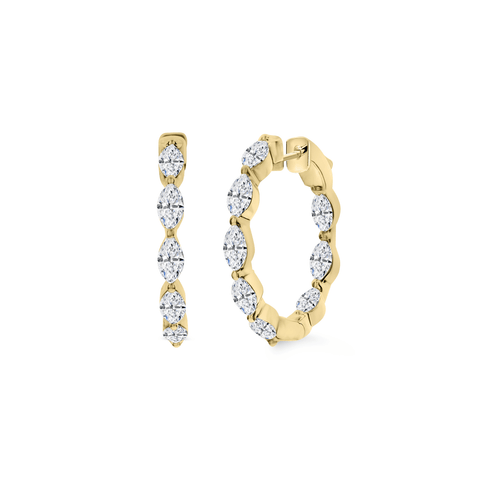 Diamond Hoop Earrings-Diamond Earrings DEODE05862