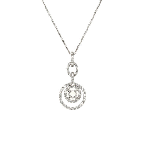 Diamond Necklace Setting with Chain-Diamond Necklace Setting with Chain - DMUJD00091