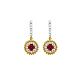 Diamond Ruby Drop Earrings-Diamond Ruby Drop Earrings RESPK00182