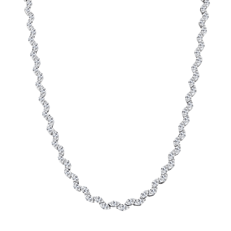 Diamond Wave Necklace-Diamond Wave Necklace DNODE00091
