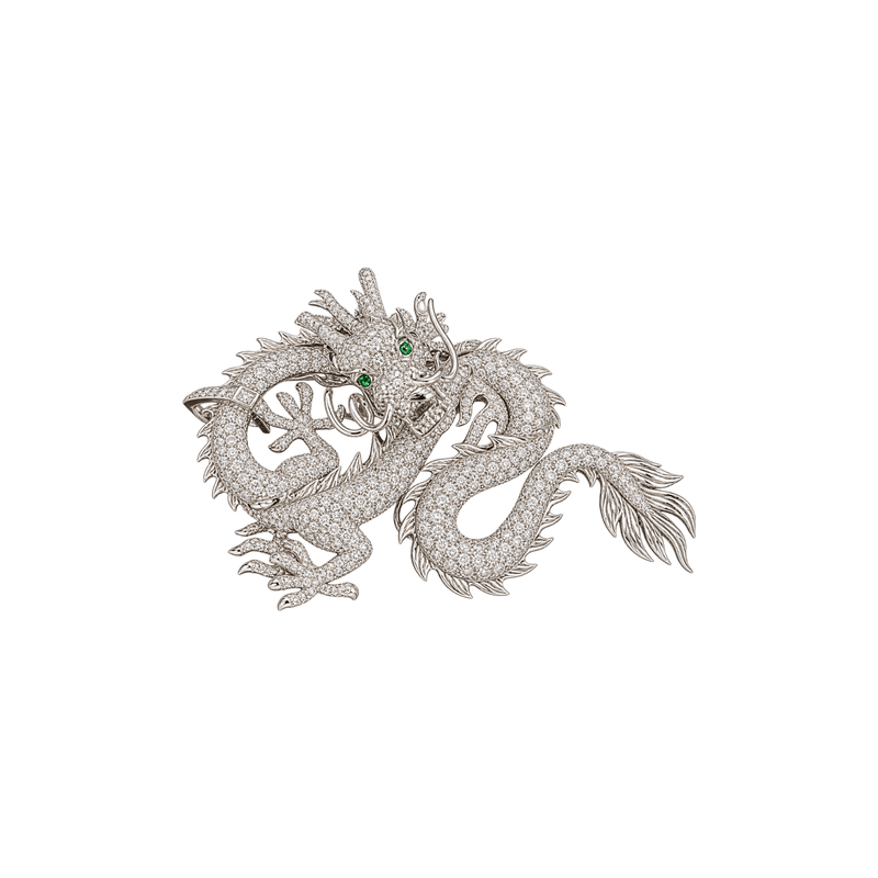 Diamonds Dragon Brooch-Diamonds Dragon Brooch - CH Premier 