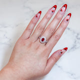 Double Halo Ruby Diamond Ring-Double Halo Ruby Diamond Ring - RREDW00448